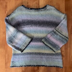 Listicle Wide Sleeve Multicolor Sweater